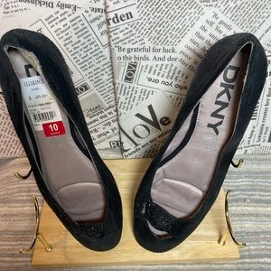 DKNYC New Black Rounded Toe Ballerina Flat Shoe Size 10 Women’s